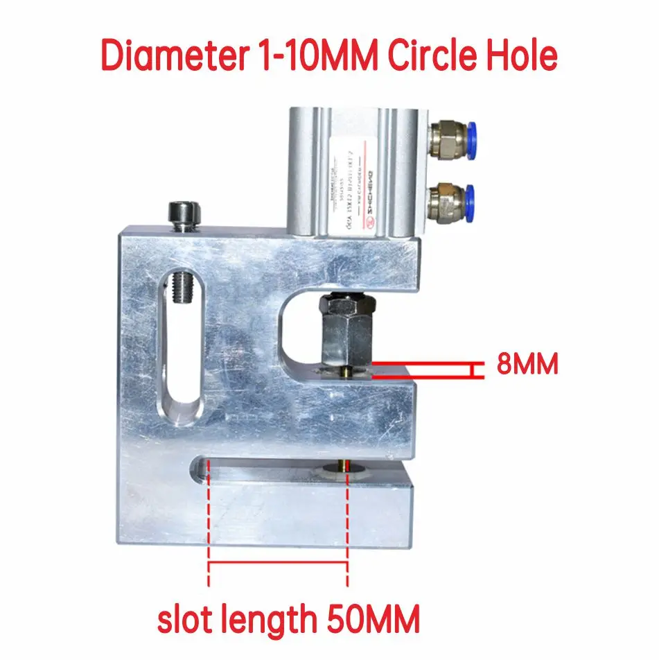 Custom 2 3 4 5 6 8 10 mm Round hole punch pneumatic puncher Passing 150 200 50 60 mm For plastic bag making punching machine