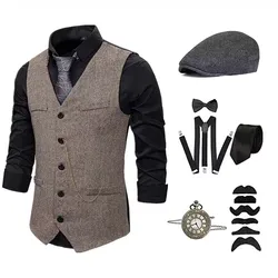 1920 Mens Costumes Masquerade Vest Beret Hat Men's Costume Vintage Cosplay Party Evening Prom Casual Daily Suits For Men