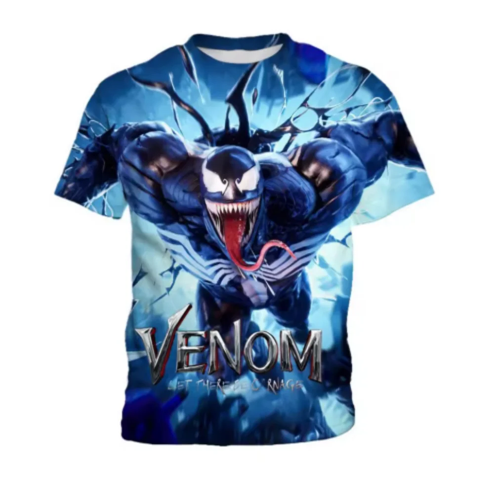 

Summer Marvel Venom 3D Printed Adult Men's Short Sleeved Street Casual Fast Breathable Fashionable Round Neck T-Shirt