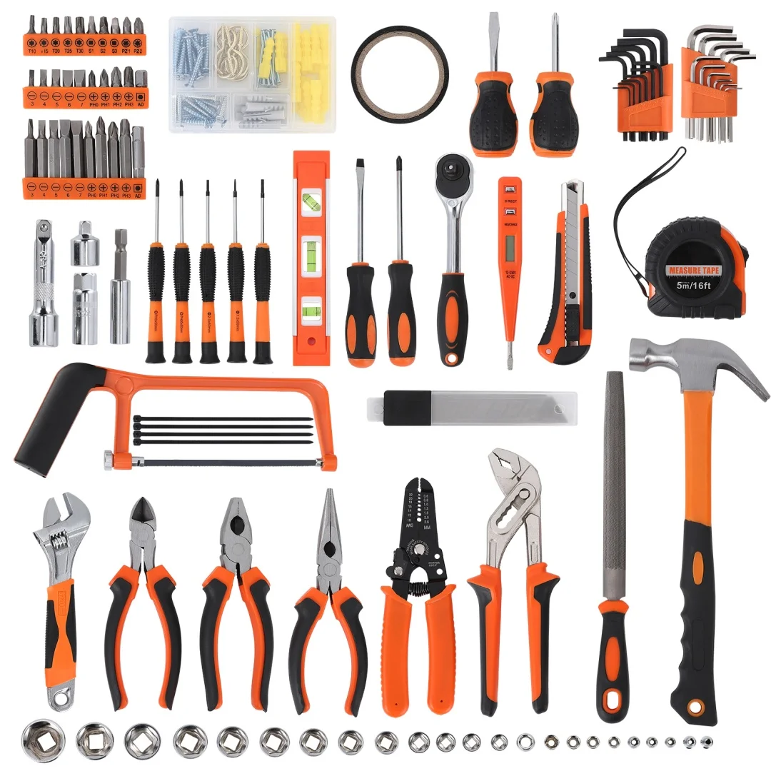 236 Piece Tool Set, Socket Wrench Mixed Tool Set Hand Tool Kit with Plastic Toolbox Storage Case, Auto Repair Tool Combination