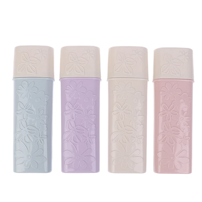 Portable Flower Carved Toothbrush Holder Outdoor Travel Hiking Camping Toothbrush Cap Case Home Toothpaste Storage Box Wash Cup