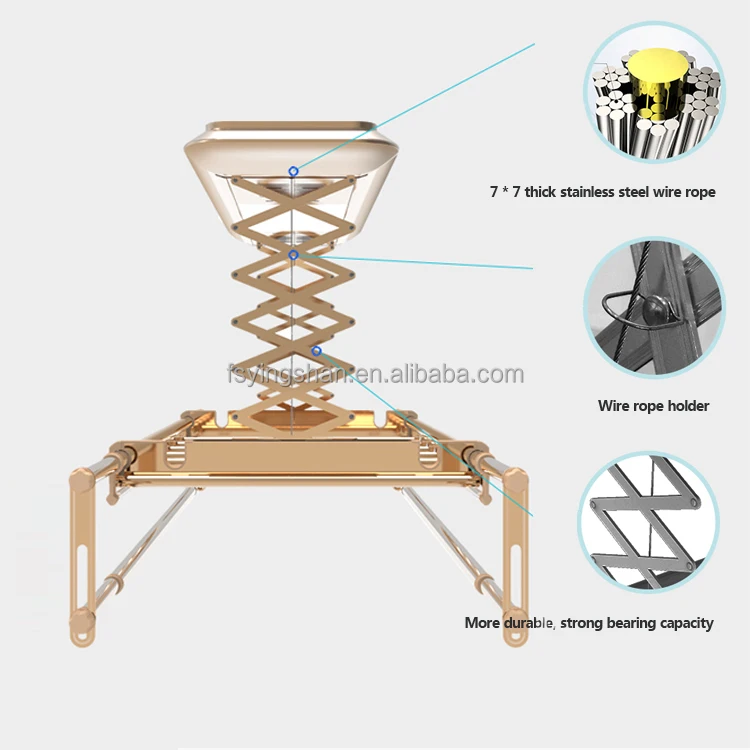 YG-1703B Remote Controlled Clothes Airer Motorized Electric Ceiling Garment 4 Tier Clothes Heated Hanger