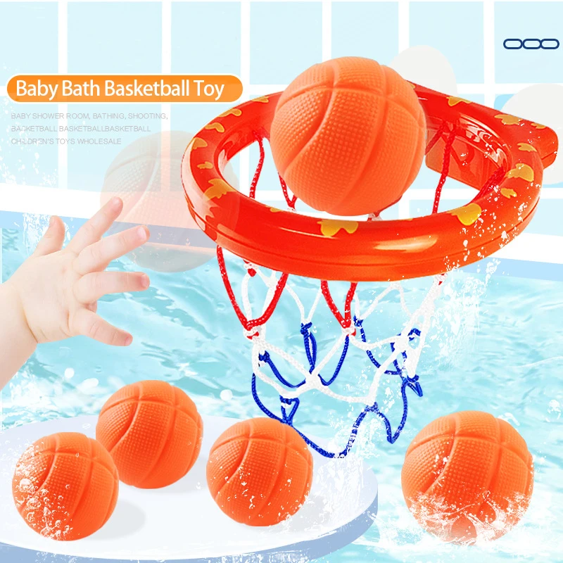 Kid Bath Basketball Hoop Bathtub Water Play Toys Baby Bath Toy Toddler Bathroom Suction Cup Shooting Basket for Gift