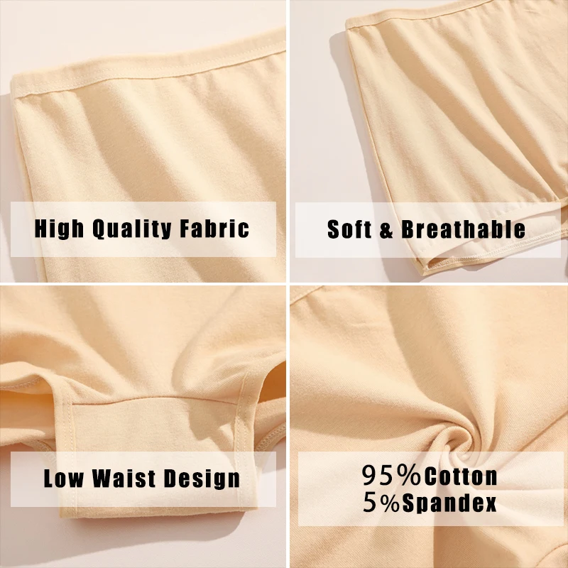Celana Dalam Wanita 5 Buah/Set Celana Pendek Boxer Pinggang Tinggi Tanpa Jahitan Katun Celana Dalam Warna Solid Wanita Celana Dalam Intim Lingerie Nyaman XS-XL