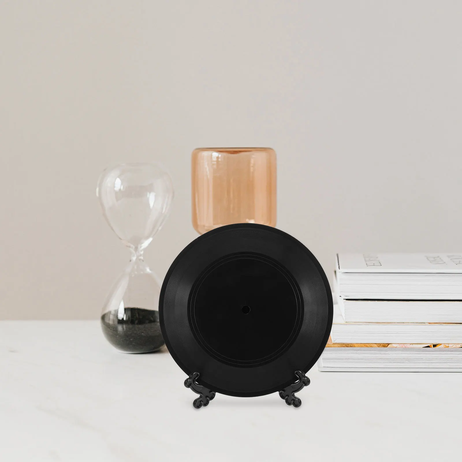 

1 set 1 Set 12In Black Vinyl Record Decor Retro Desktop Wall Art For Home Bar Living Room Fake Record Ornament, Simulated Vinyl