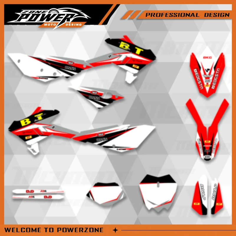 Powerzone Full Graphics Decals Stickers Motorcycle Background Custom Number For BETA RR 2010 2011 2012 2010-2018 LC