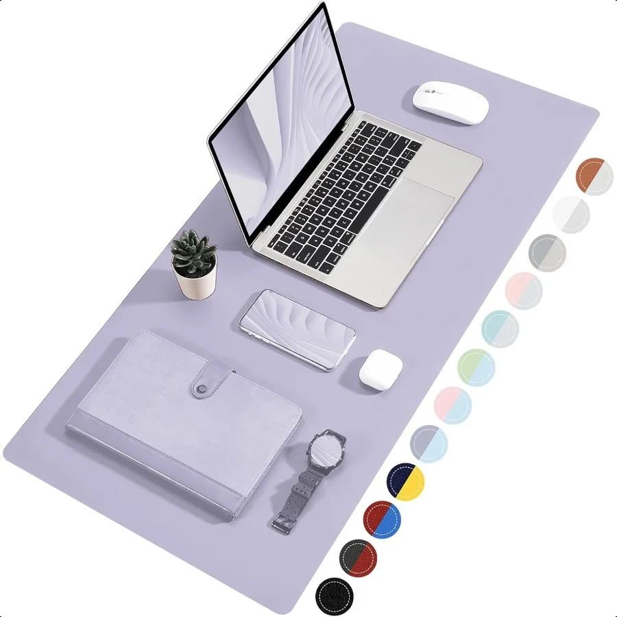 

Dual Sided Desk Pad Large Desk Mat Waterproof Desk Blotter Protector Mouse Pad Leather Desk Pad Large for Keyboard and Mouse 24