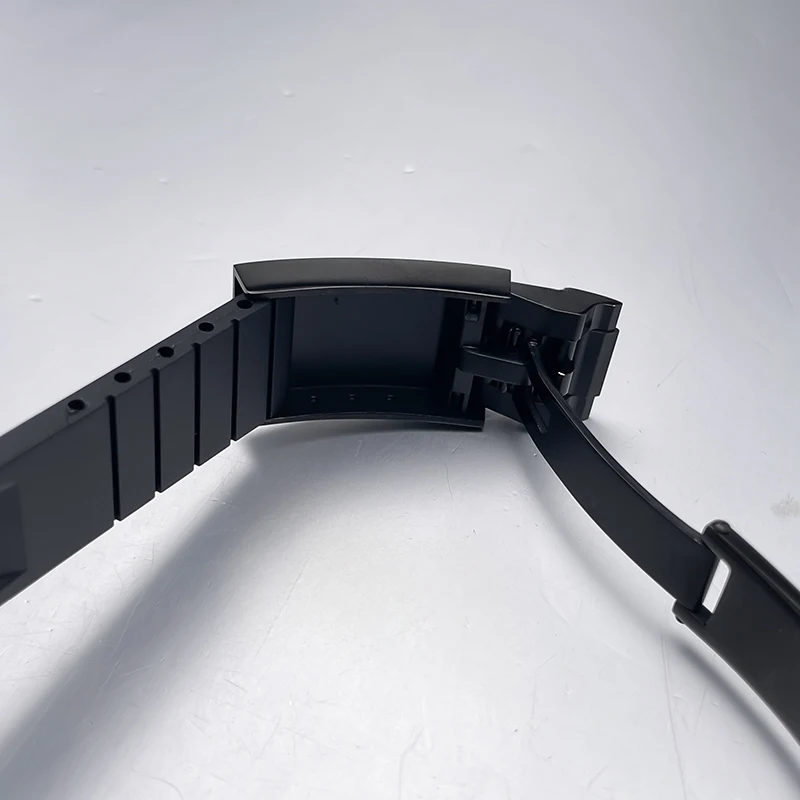 40mm NH35 Watch Case All Black Sub Style Rubber Strap Sapphire Crystal Stainless Steel Nh34 Nh36 Nh35 Nh38 Movement Watch Case