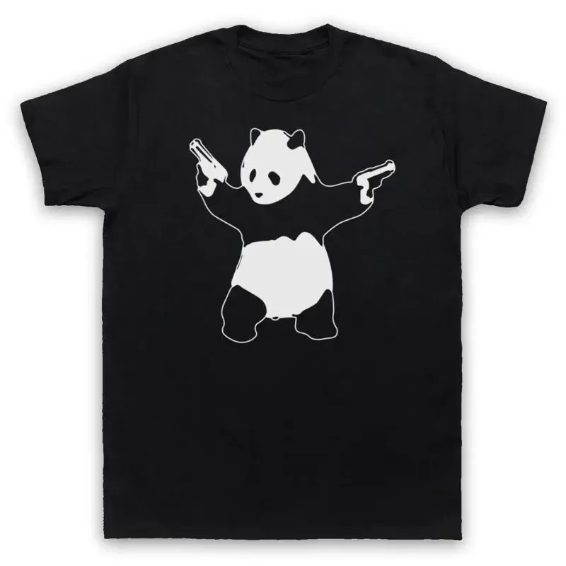 BANKSY PANDA GUNS GRAFFITI UNOFFICIAL STREET ART ARTIST MENS WOMENS T SHIRT