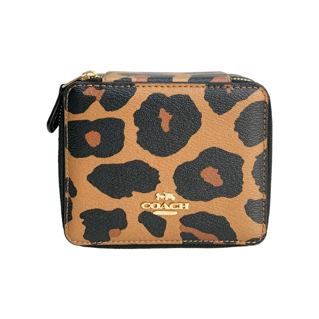 COACH Canvas Patchwork With Smooth Leather Storage Bag Makeup Case Mini Women's Black & Brown C8081G-IMLQD view 6