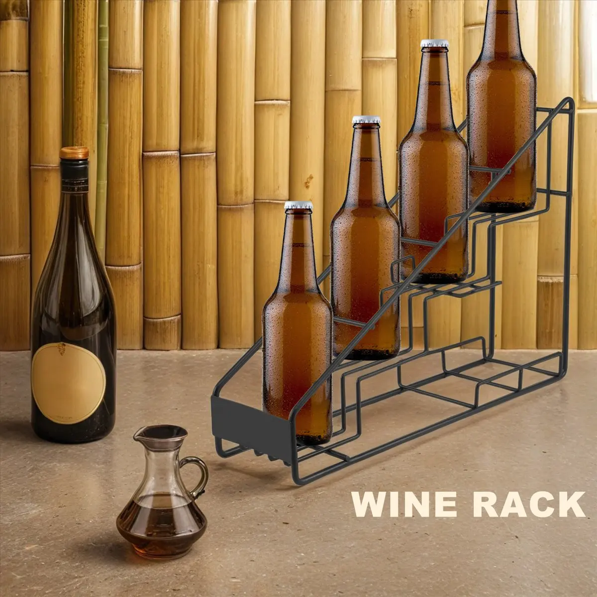 

[CLOS] 4 Bottle Wire Diplay Rack/Monin Syrup Rack Coffee Storage Rack Multifunction Milk Tea Cup Rack Display