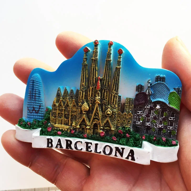 Spain Fridge Magnets Barcelona Malaga Toledo Sagrada Família Bilbao  Travelling Souvenirs Gifts Home Decor Fridge Stickers