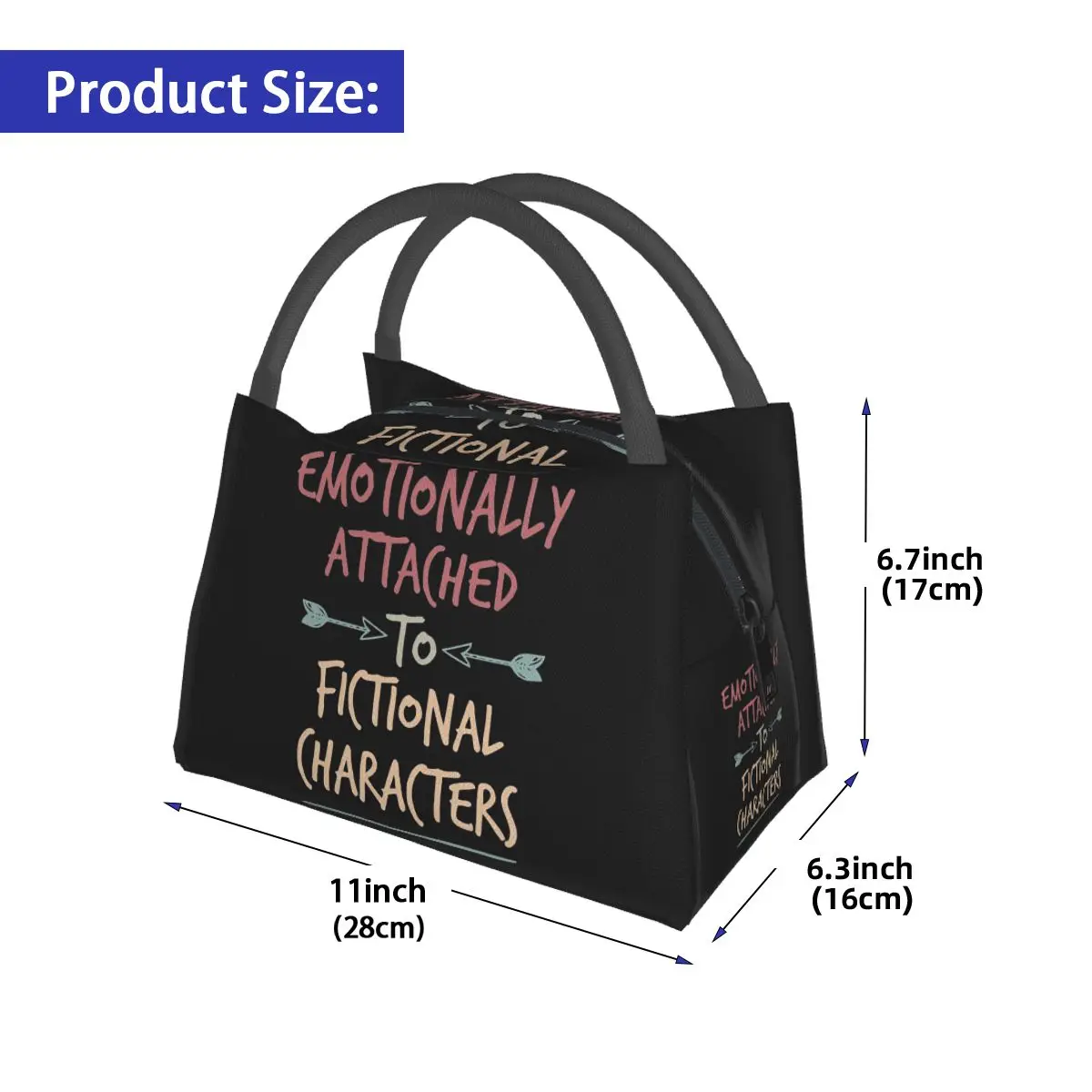 Emotionally Attached To Fictional Characters Insulated Lunch Bag for Women Children Portable Food Boxes Thermal Lunch Box Tote