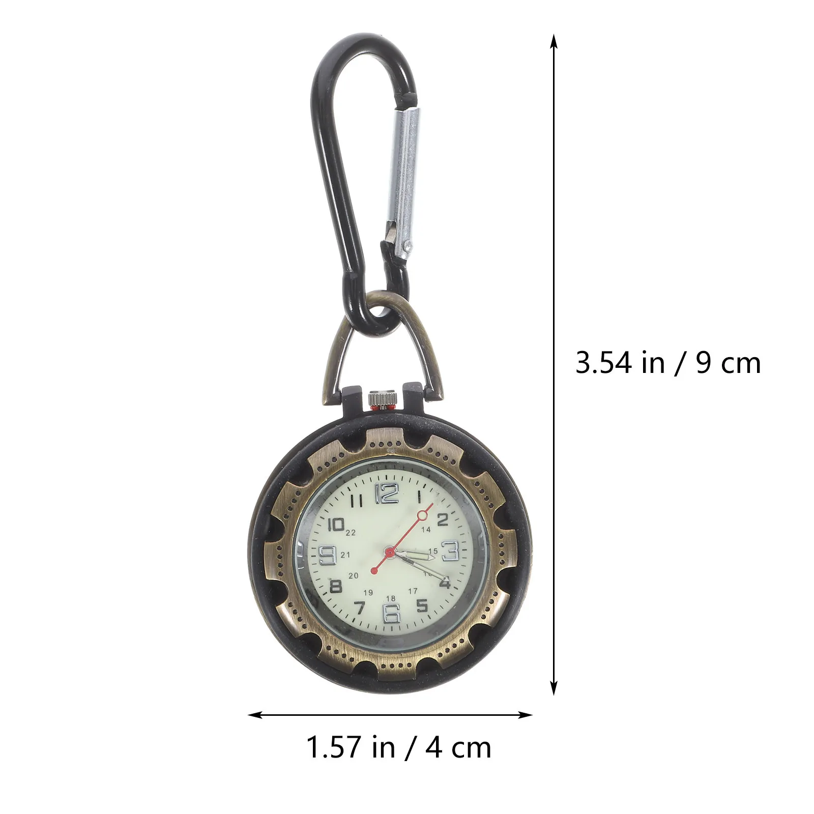 Outdoor Pocket Watch Carabiner Clip Mini Size Portable Hanging Buckle Backpack Clip Mountaineering Watch Glow in The Dark