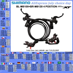 Shimano XT SLX M8120 M7120 M6120 MT420 4 Piston Mountain Bike Bicycle Hydraulic Disc Brake For MTB Bike Downhill D03S N03A N04C