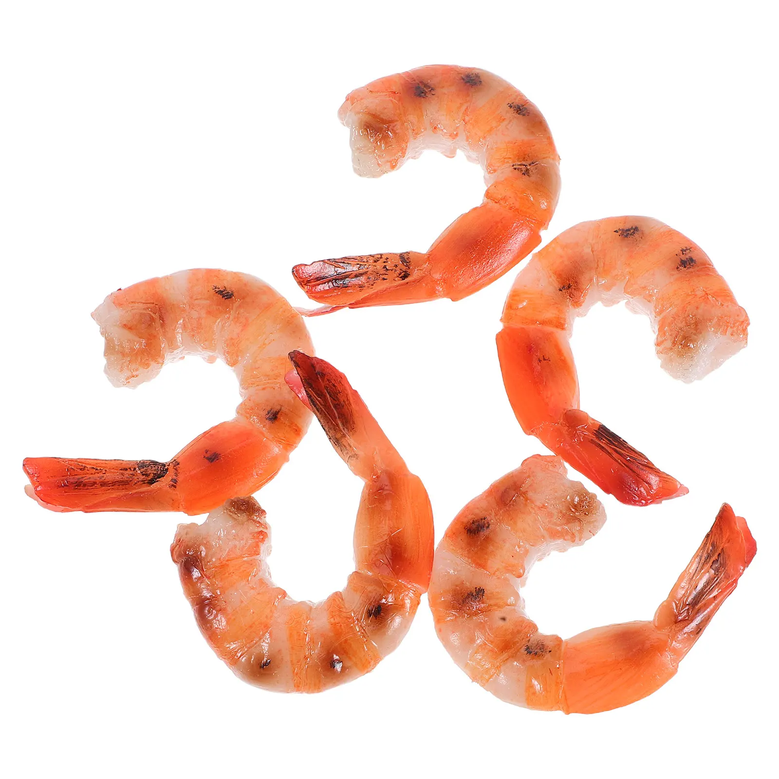 

5 Pcs Simulated Seafood Props Simulation Realistic Toys Display Miniature for Dollhouse Fake Shrimp