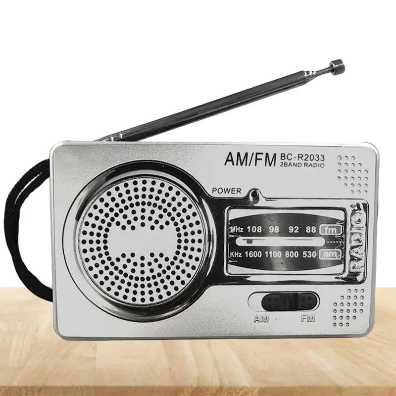 Portable FM Radio Pocket Size Telescopic Antenna Battery Powered Mini Multifunctionl AM FM Radio for Elder BC-R2011 R2048 R2033