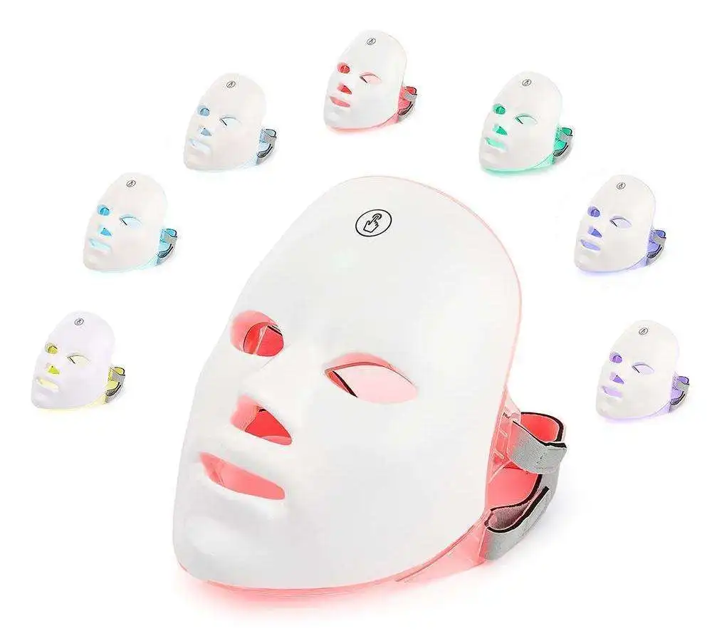 Rechargeable Facial LED Mask Pdt Photon Therapy Firming and Whitening Skin Beauty Face Machine PDT Treatment Light 7 Color