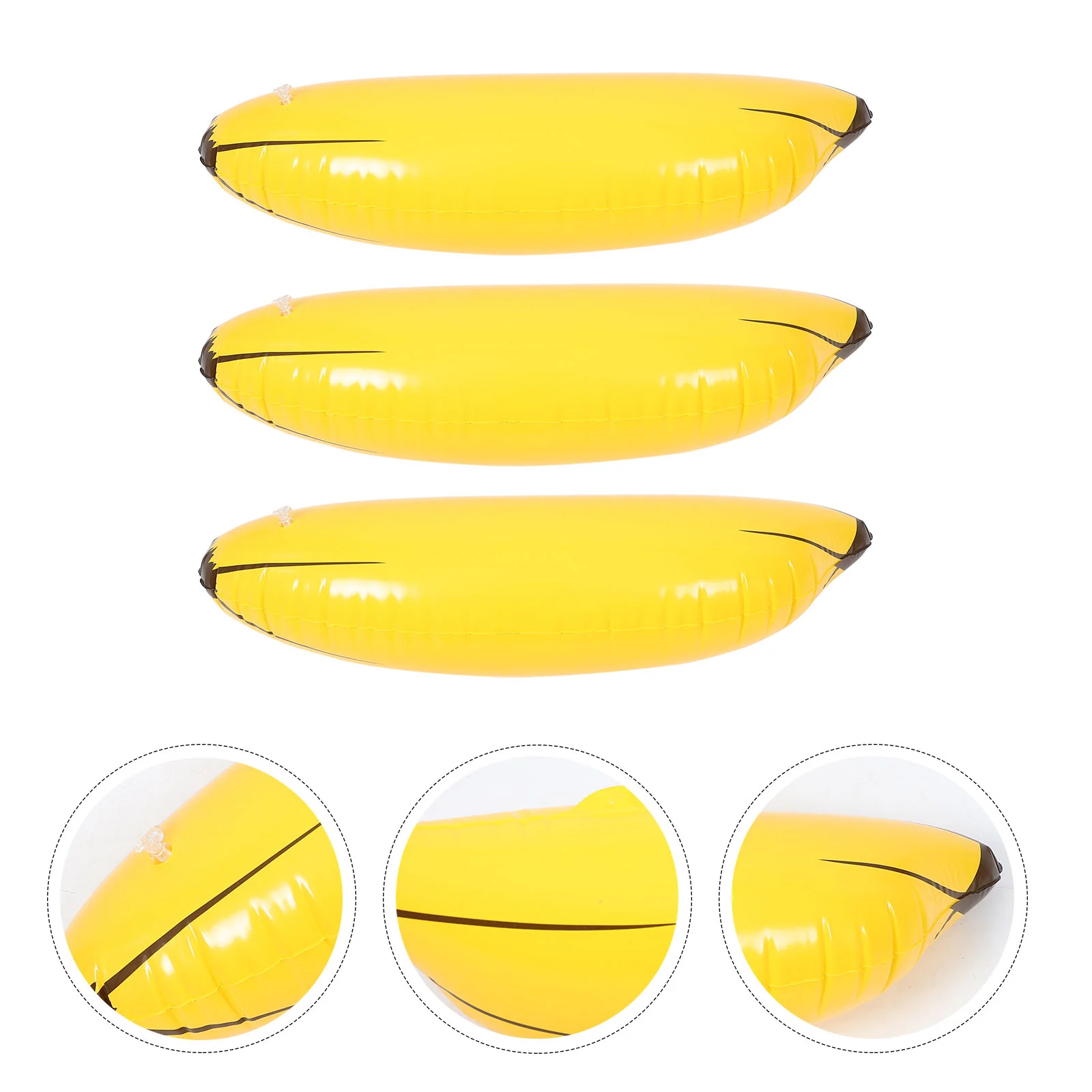 

3 Pcs Inflatable Banana Toy Swimming Pool The Ring Engagement Pvc for Party Women's