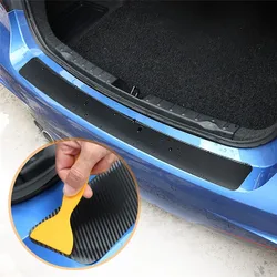 Car Trunk Door Sill Plate Rear Bumper Guard Protector Rubber Pad Durable Protective Self-adhesive Car Rear Bumper Protector Set