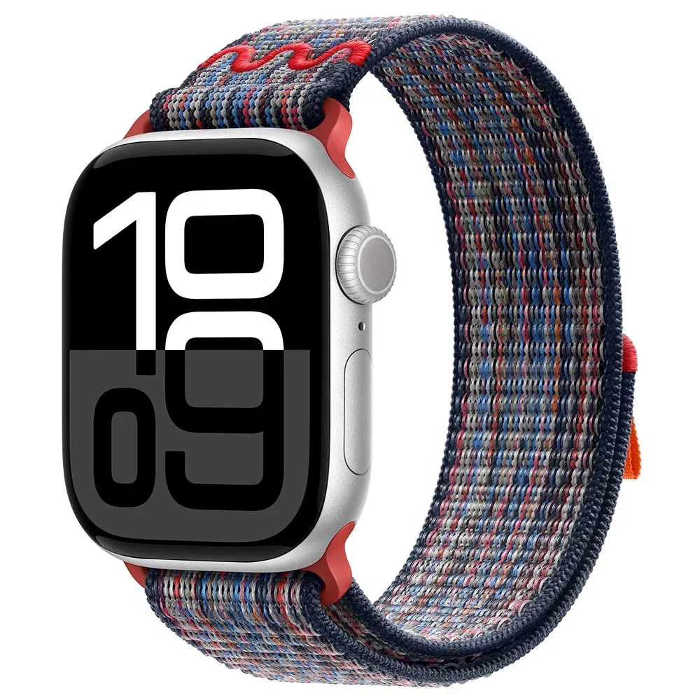 Nylon Sport Loop for Apple Watch Band 49mm 45mm 44mm woven Bracelet iWatch S10 9 8 7 6 5 4 3 se2 Ultra 2 46mm 41mm 42mm Straps