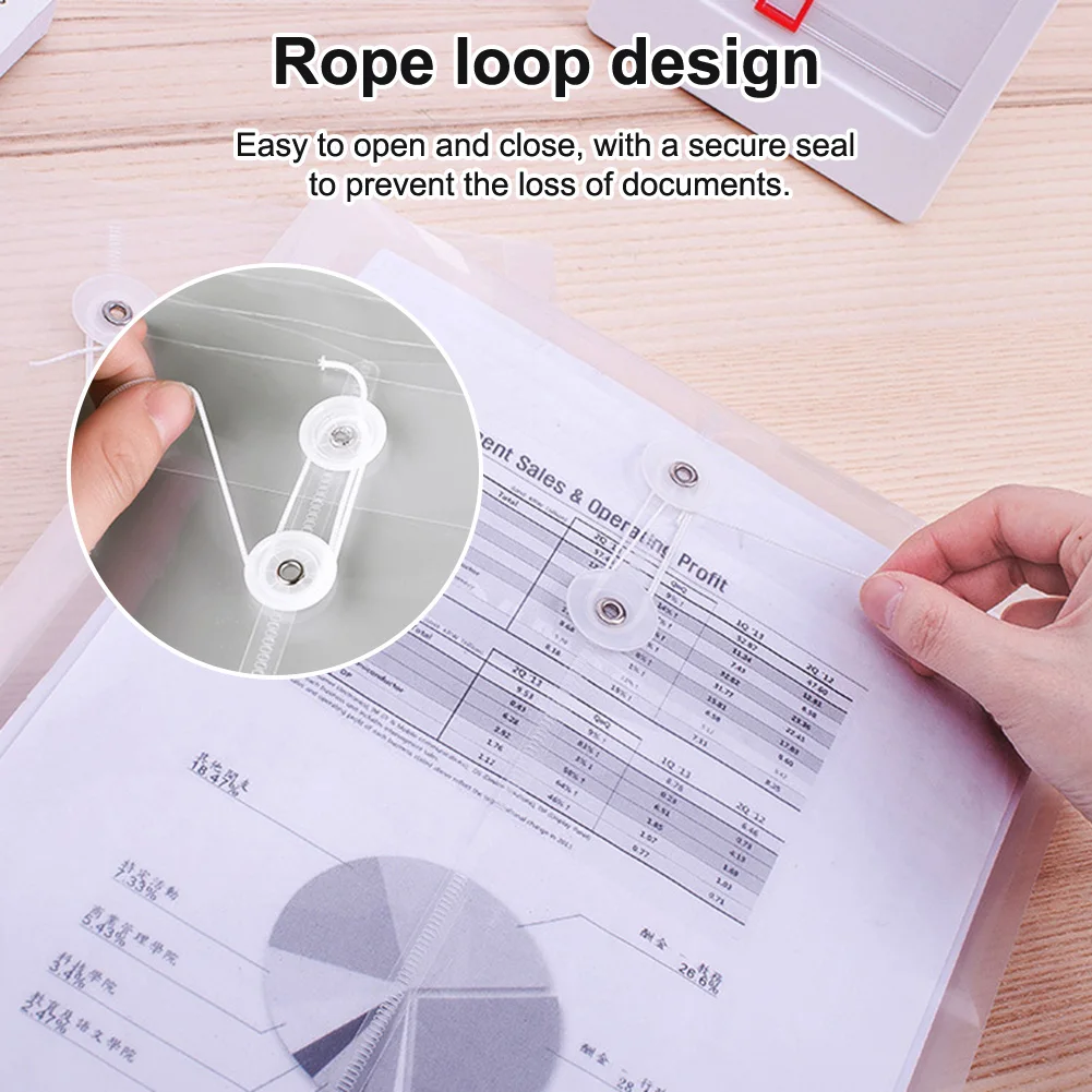 20개 A4 투명 플라스틱 파일 폴더, 코드 버클이 있는 봉투, 플라스틱 문서 정리 가방, 문서 보관용