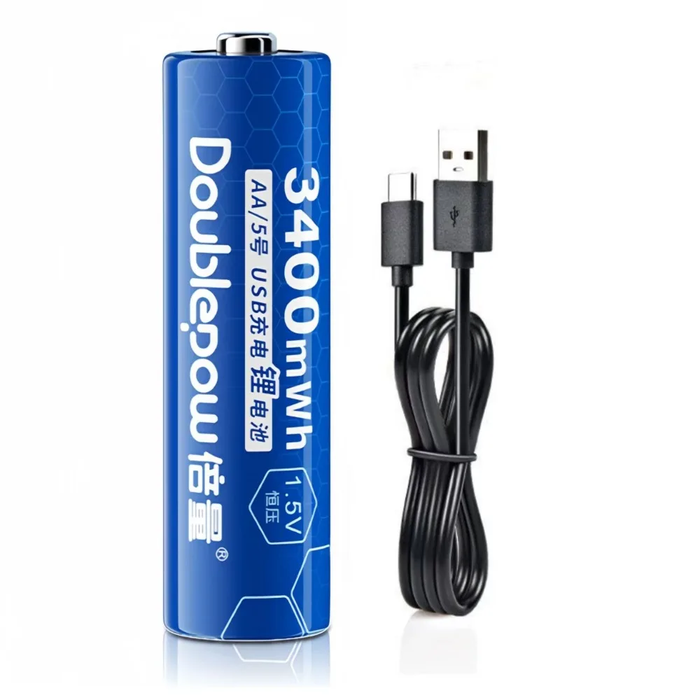 1 unids/lote AA batería recargable 1,5 V 3400mWh USB batería de iones de litio despertador cerradura de puerta juguete juego manija batería