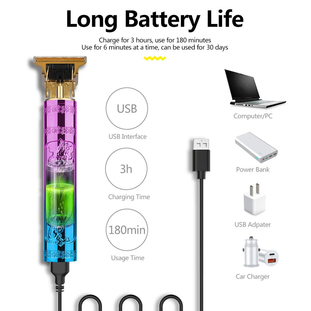 T9 Беспроводная электрическая бритва для волос, триммер для волос, бытовая техника, дорожные парикмахерские бритвы, станок для бритья для мужчин, триммер для мужчин