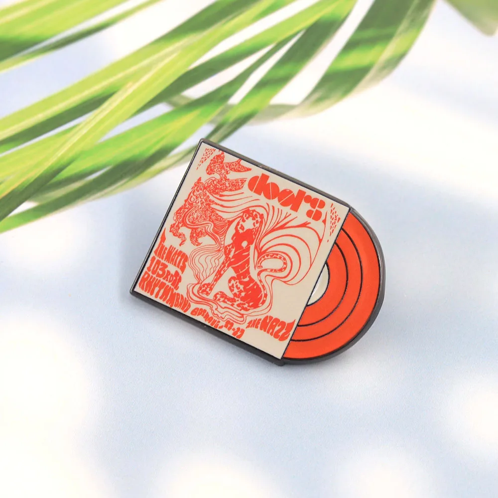 The Doors Vinyl-Style Emaille-Pin Psychedelic Rock Band Brosche Retro Leopardenmuster Musik-Abzeichen Accessoire Fan-Inspirierter Schmuck Geschenk – Detail 11