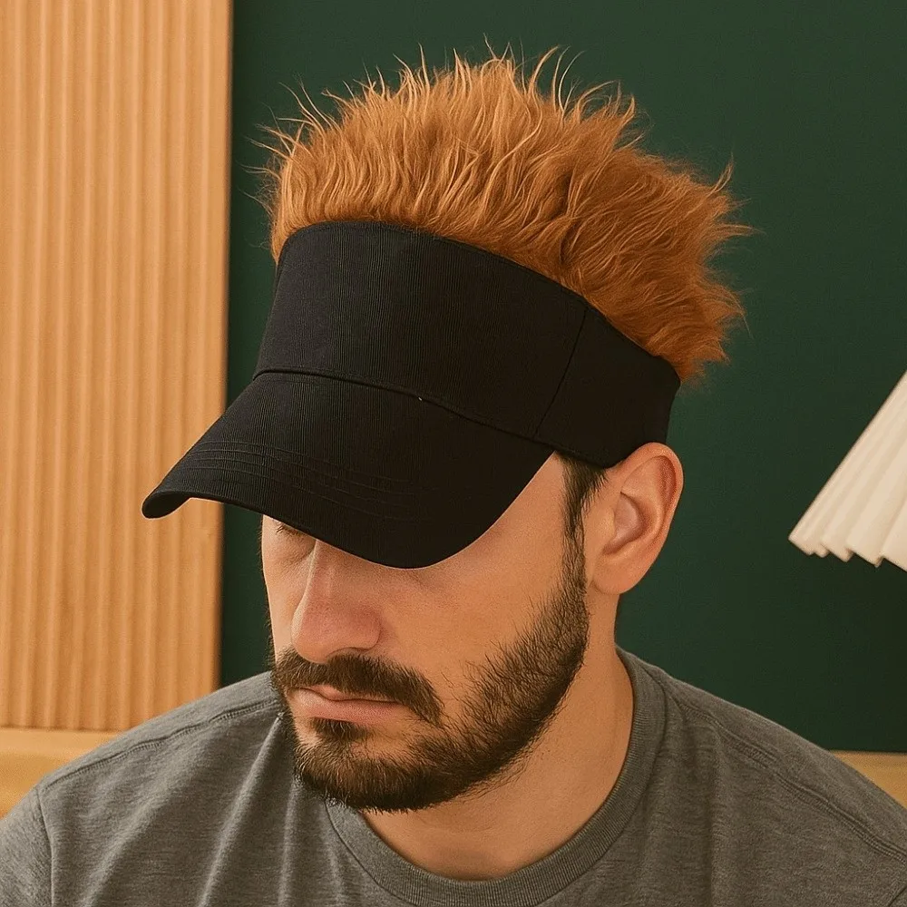 

Funny Multicolor Wig Hat UV Protection Punk Hairpiece Baseball Cap Hip Pop Lightweight Men's Sunshade Cap Outdoor