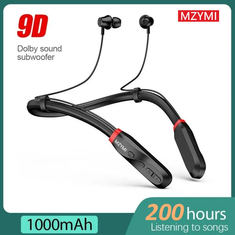 

MZYMI I35 200Hour Play Neckband Earphones Wireless Bluetooth In Ear Headphone Sport Gaming HIFI Stereo Earbuds Built-in Mic