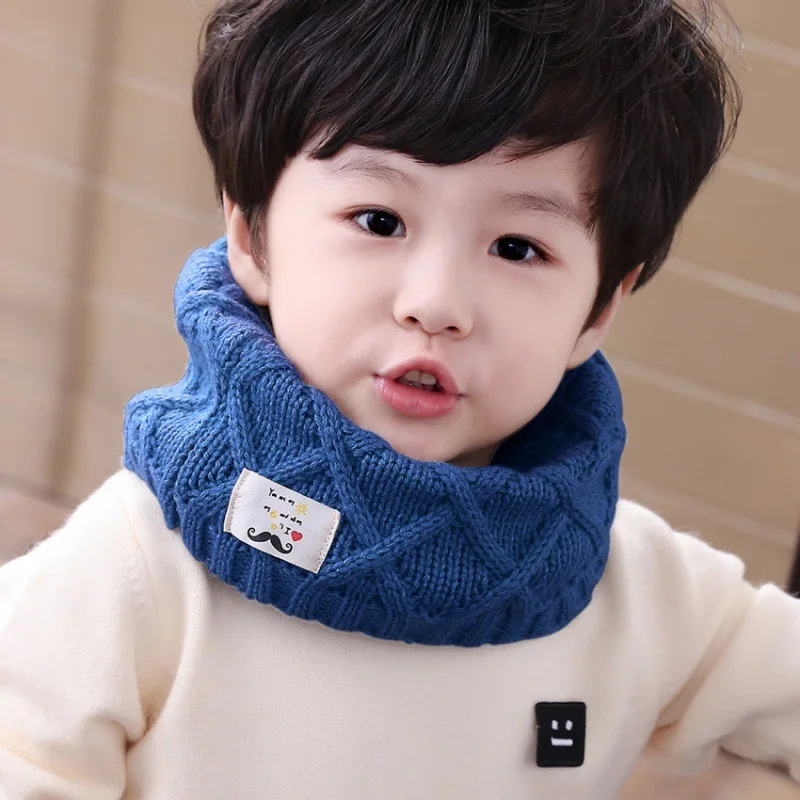 Kids Girls/Boys Winter Knitted Scarf Double Layer Chunky Neck Warmer Infinity Wrap Snoods Soft Acrylic Snow Outdoor