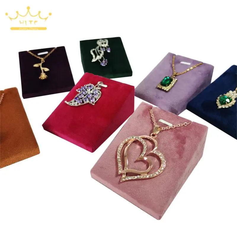

2Pcs/lot Small Size 6*7Cm Jewelry Display Stand Necklace Pendant Organizer Props High Quality Velvet Necklace Holder