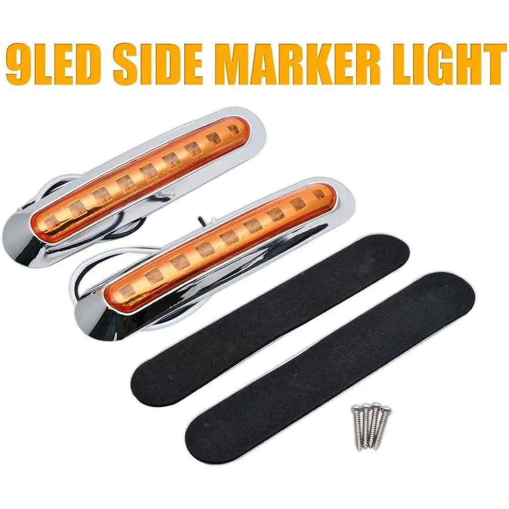 2pcs 9 LED Side Marker Light 10-30V Waterproof Amber Red White Clearance Lamp for Truck Trailer RV Pickup Lorry Warning Signal - view 4