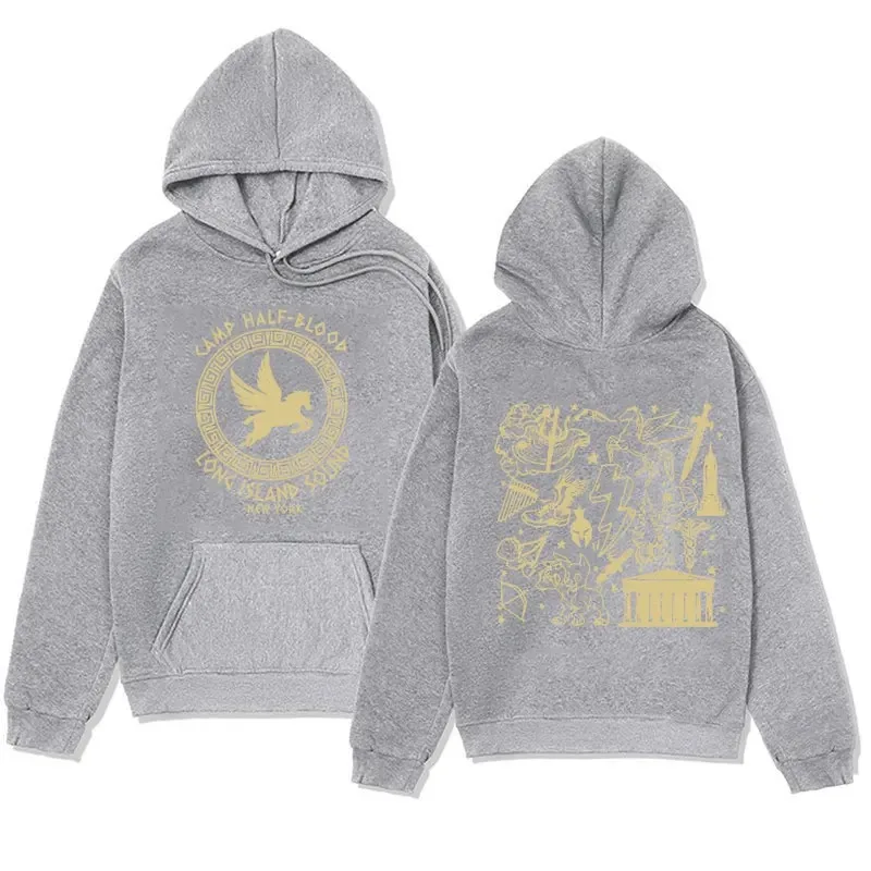 Two-sided Camp Half Blood Comfort Hooded Percy Jackson and The Olympians Aesthetic Sweatshirt Men Women Retro Long Sleeve Hoodie