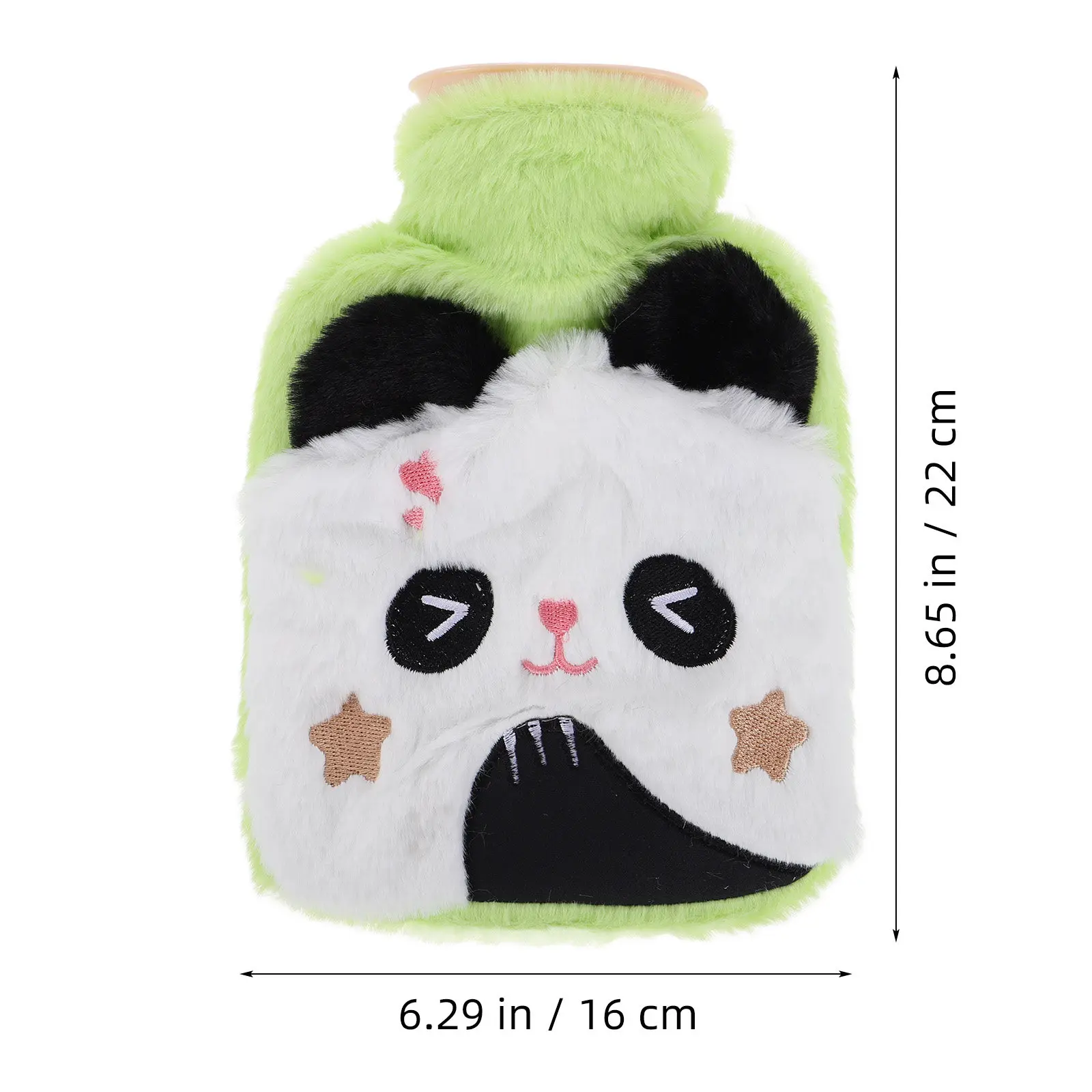 Cute animal hot water bottle for home workers to provide cozy hand comfort PVC bottle with plush cover white