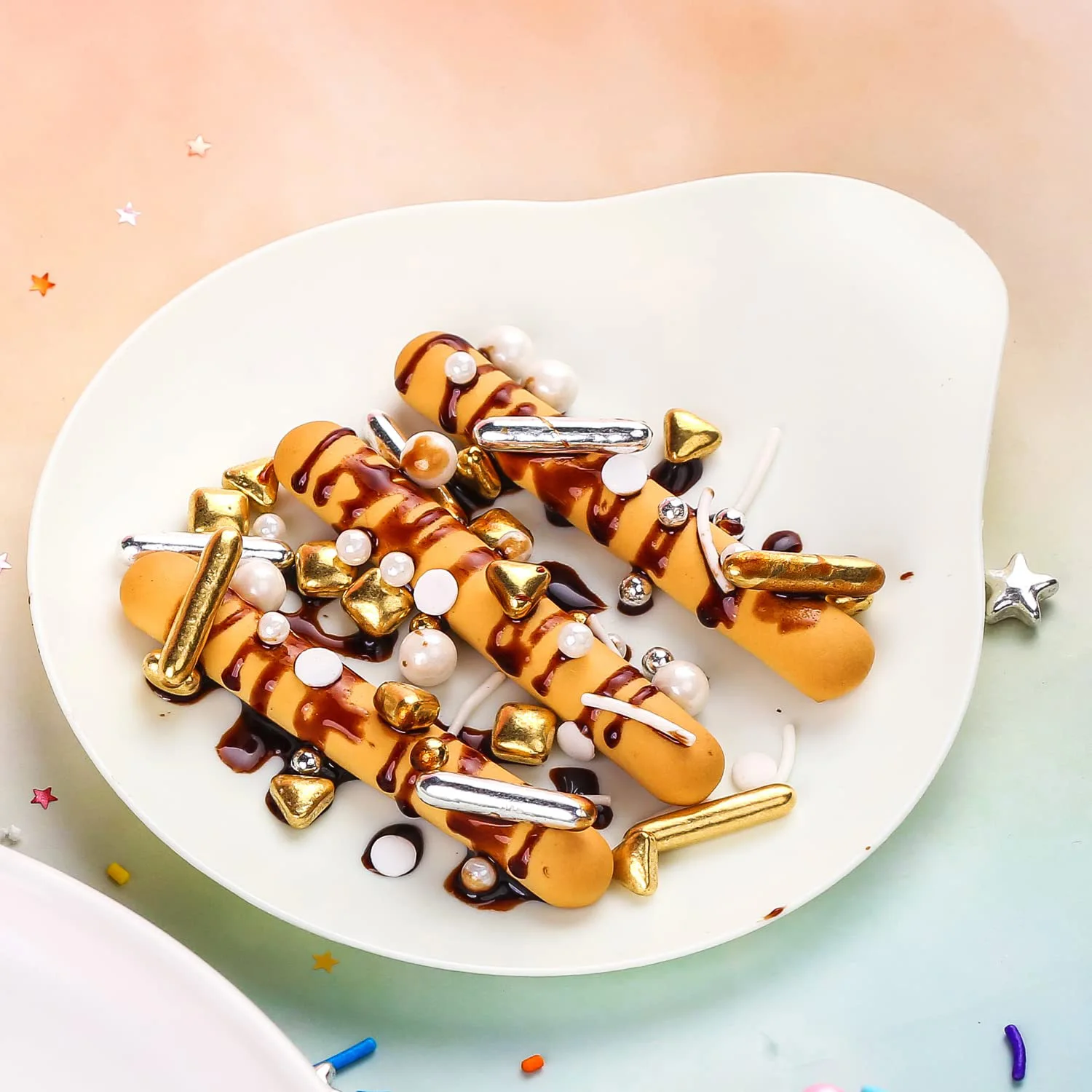 White Deluxe Gold Pearl Sprinkles for Cake Cupcake Decorating,Mix Size,Ice Cream,Cookie Decor - for Wedding Party Celebrations