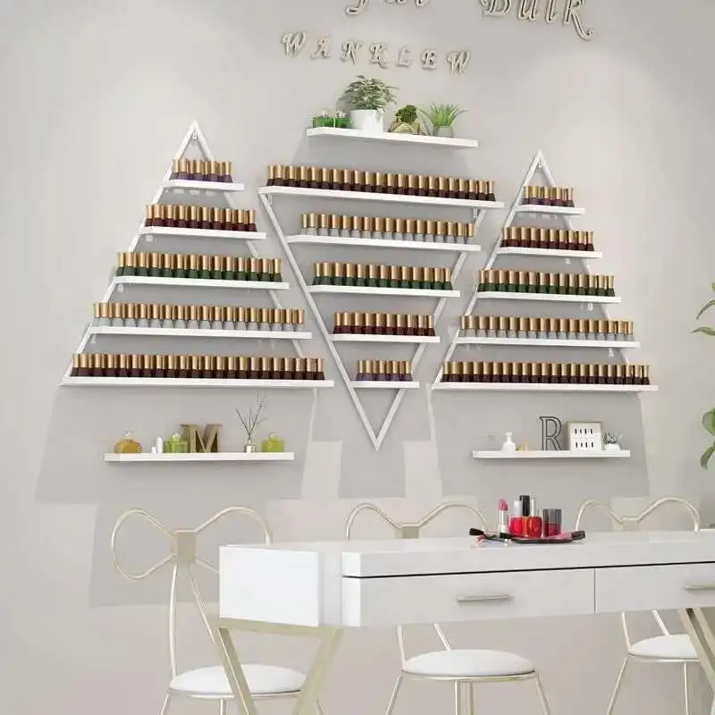 

Nordic Wall Storage Holders for Nail Polish Manicure Shop Iron Rack Nail Oil Shelf Organizer Metal Storage Rack Dropshipping