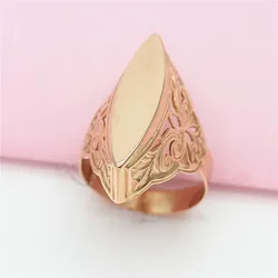 585 purple gold plated 14K rose gold exaggerated Court style glossy rings for women unique butterfly design wedding jewelry