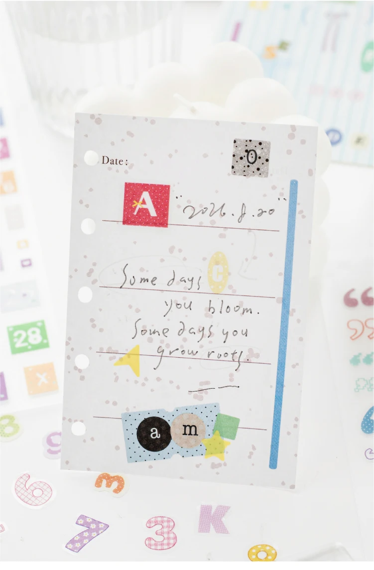 Journal GO 30 Stück Matte PET-Alphabet- & Zahlen-Aufkleber Pastellfarbene Buchstabenaufkleber für Scrapbooking, Karten, Journaling & DIY-Bastelarbeiten – Detail 8