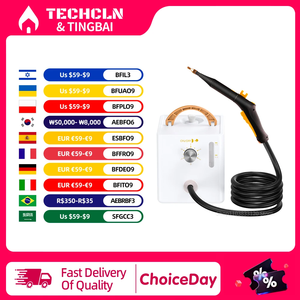 2600W Electric High Temperature and Pressure Steam Clean, 1000ml Large Capacity Water Tank, 6 - Speed Adjustable Pressure