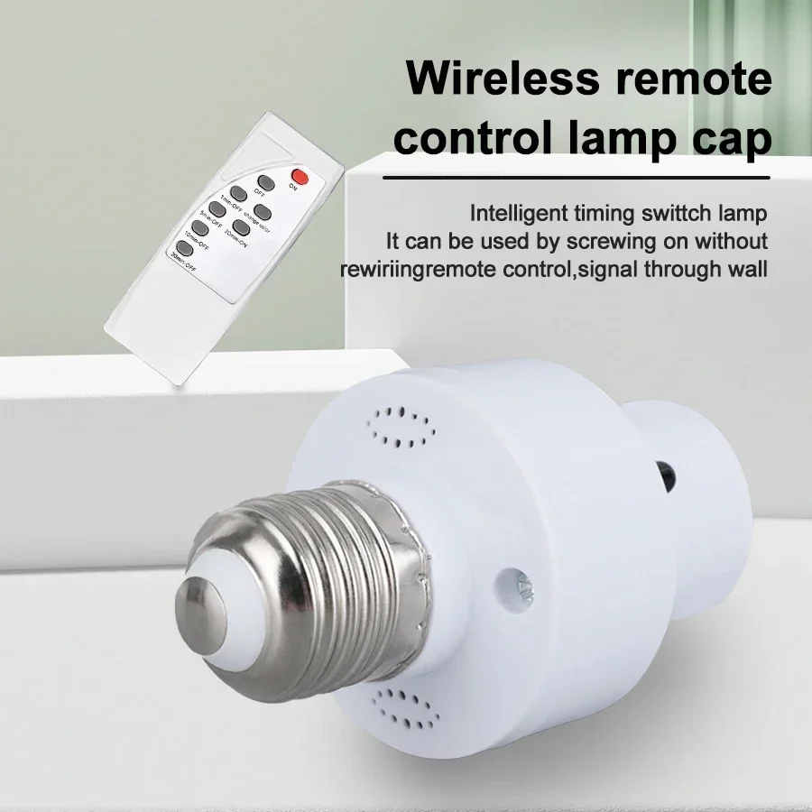2025 LED Lampholder E27 AC85-265V Universal Infrared Remote Control Smart Socket Timer Color Changing Easy Install for Home