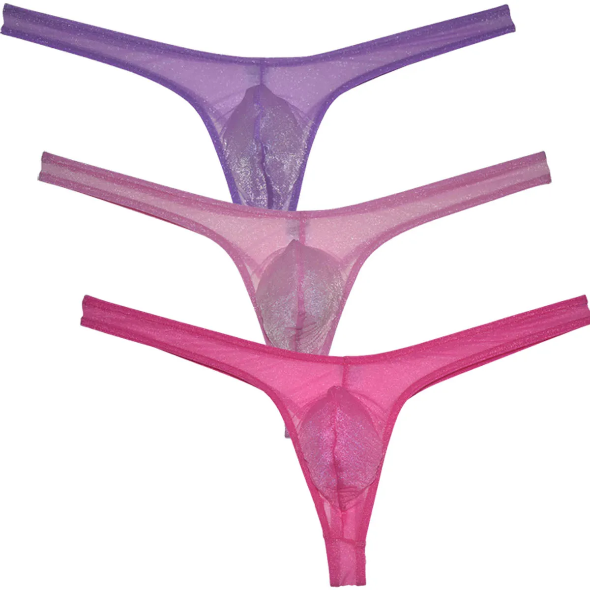 

Sexy Men's Sheer Mesh Bikini Underwear Elastic Male Thong G-string Briefs Transparent Tangas Transparent Beach Quick-dry Soft