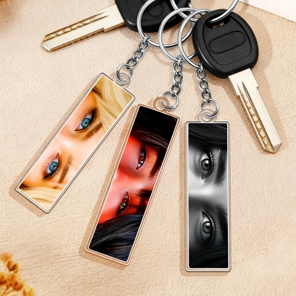 Custom Eye Acrylic Keychain Personalized Photo Eyes Keyring Backpack Pendant for Women Couples Birthday Anniversary Gift Xmas