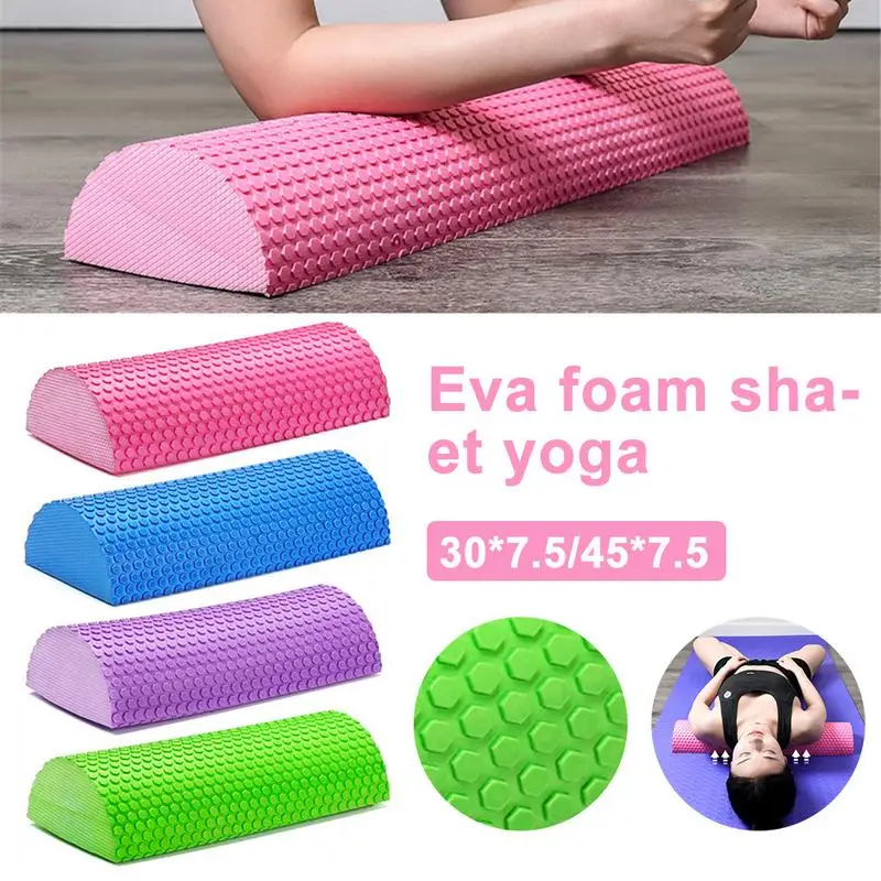 30-45cm Semi-circular Yoga Column Foam Axi Massage Roller Muscle Back Muscle MassageThe Grid With Massage Floating Point