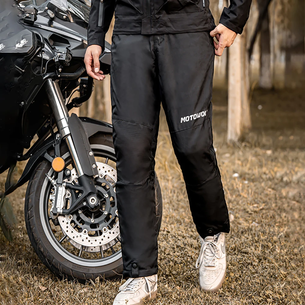 Calça de motocicleta à prova d'água, calça de corrida, proteção, motocross, com jaqueta removível de motociclista