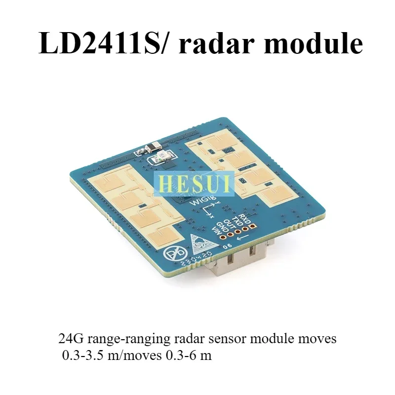 Original LD2411S-24G range-ranging radar sensor module senses the human body micromotion moving the upper computer parameters