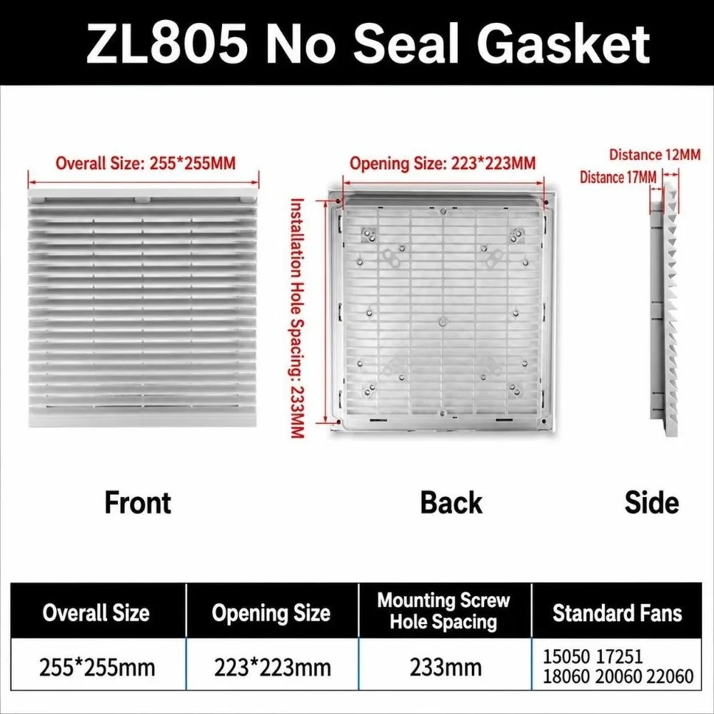 Air Ventilation System ABS Vent Grille White Dustproof Louver Vent Waterproof Air Vent Control Box