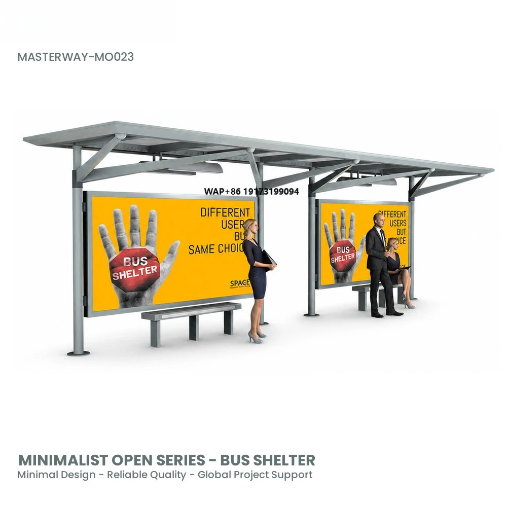 Solar Powered LED Display Advertising Billboard Bus Shelter Stop Light Box