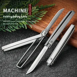 Rotary Folding Knife Slim Pen Style Knife with Window Breaker M390 Steel Mechanical Cyclone EDC Self Defense Survival Knife